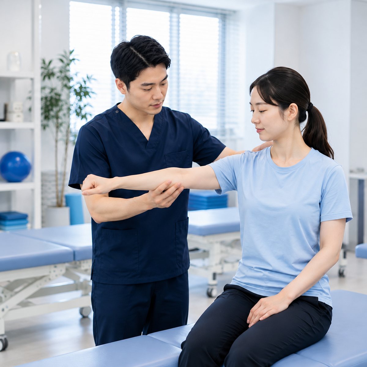 치료 후에는 당일 반응과<br>움직임을 확인합니다.