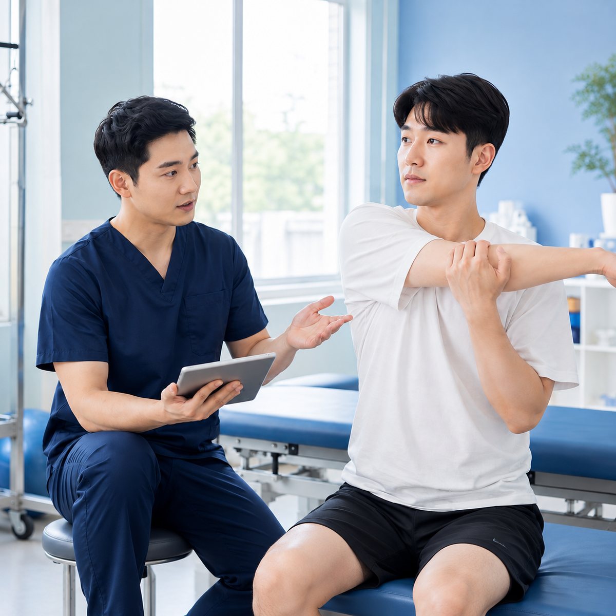 치료 전에 움직임과<br>기능을 먼저 확인합니다.